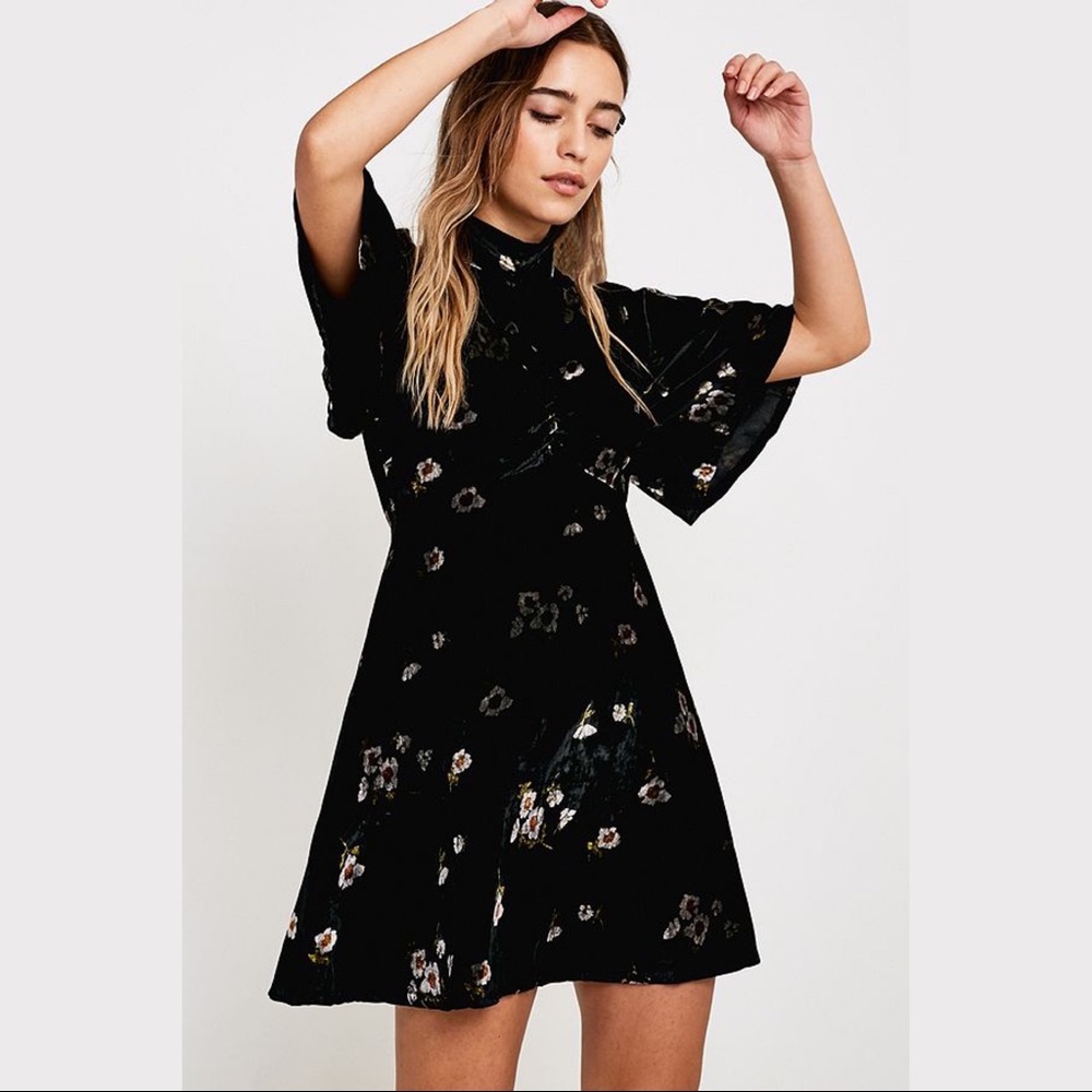 NWT Free People Velvet Floral Dress